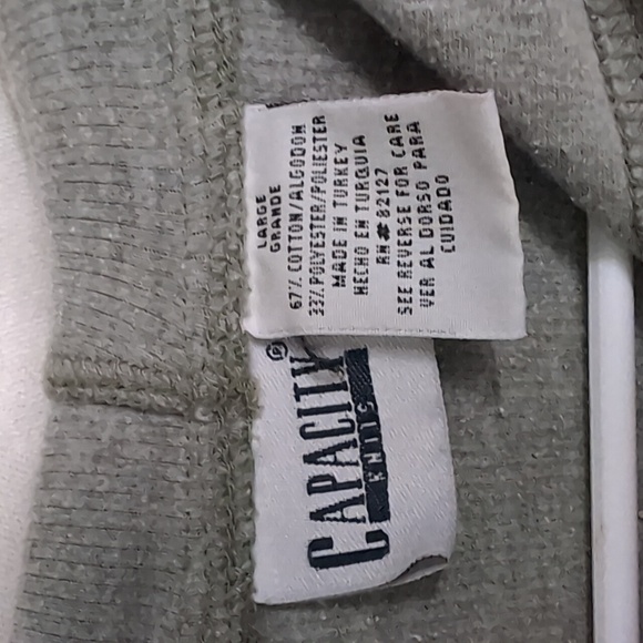 Capacity Knits Sage Green Cotton Blend Hooded Sweatshirt Size Large - Picture 2 of 4